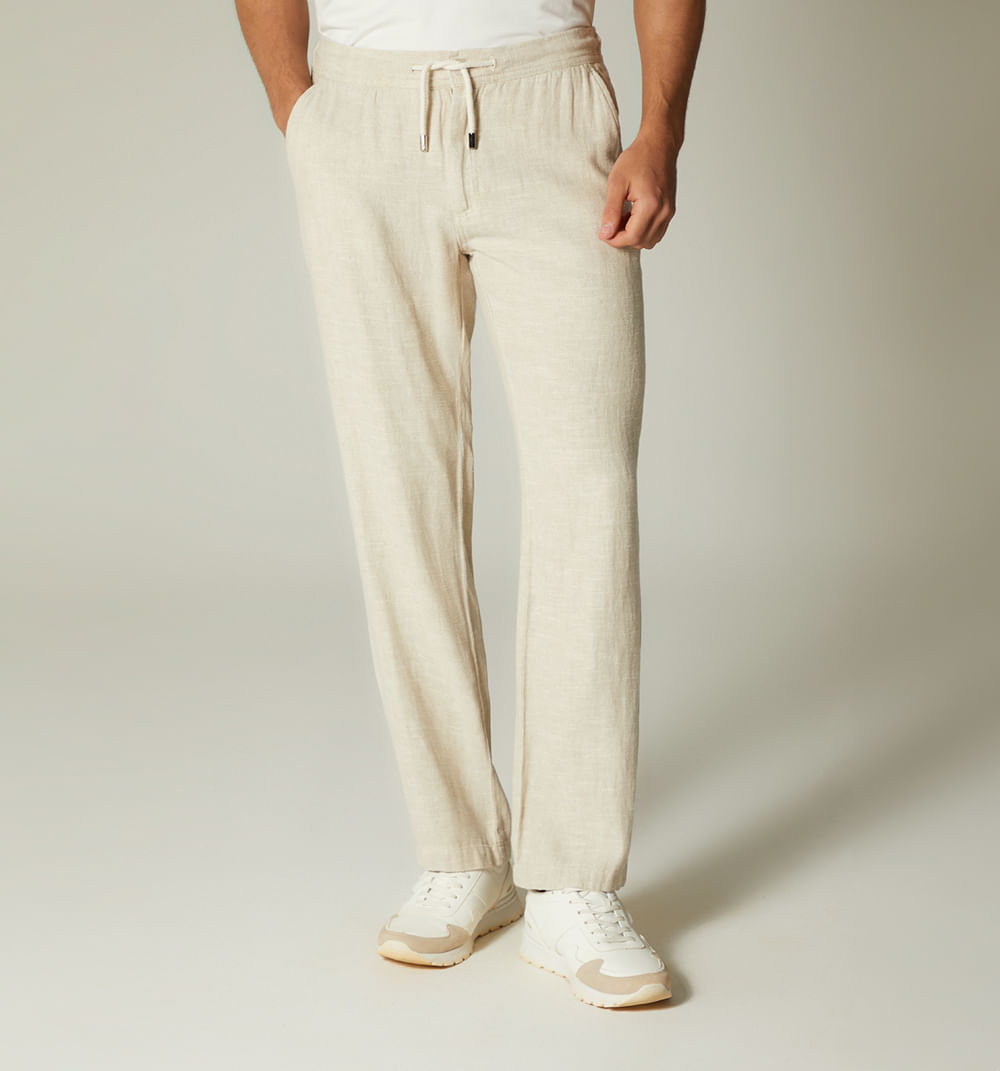 Pantalon jooger  en lino