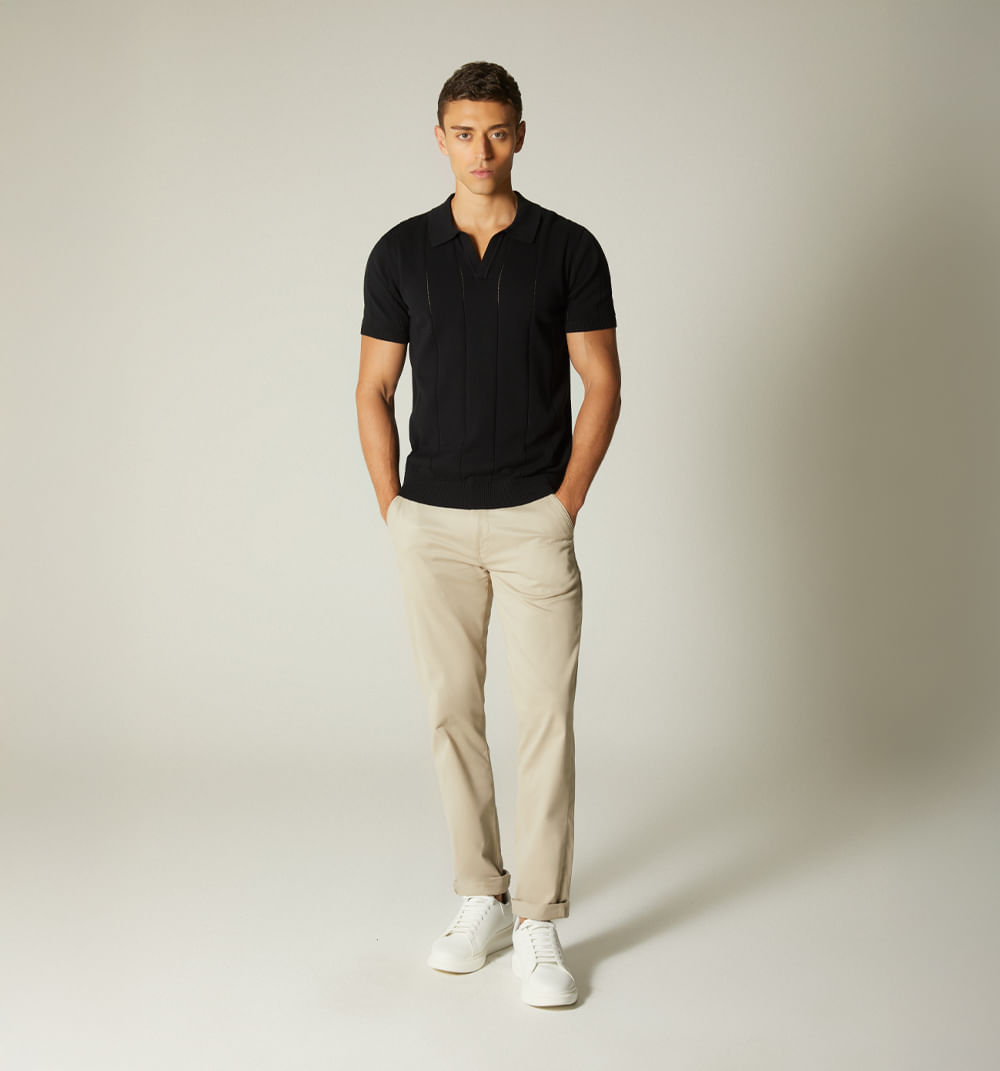 Polo para hombre tejido cuello v