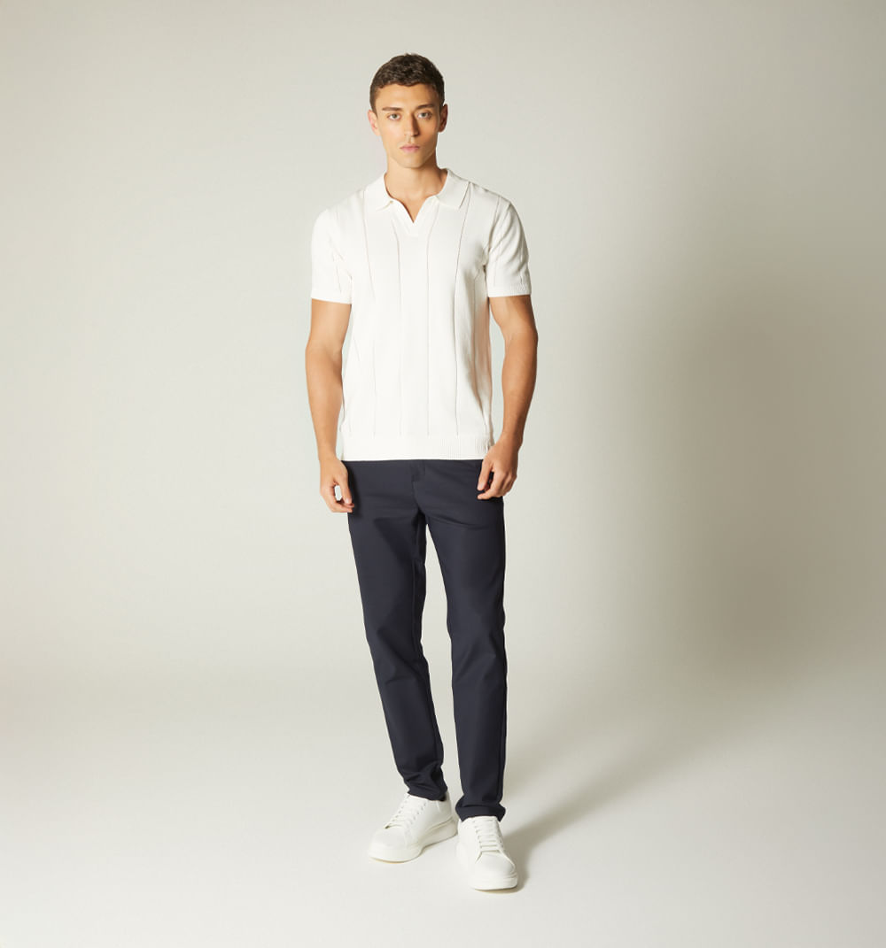 Polo para hombre tejido cuello v