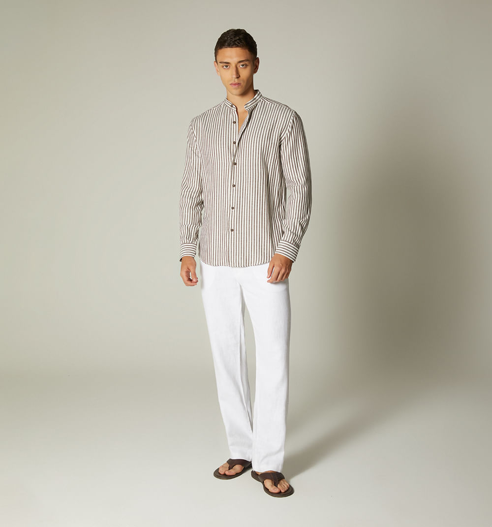 Camisa para hombre cuello nerú