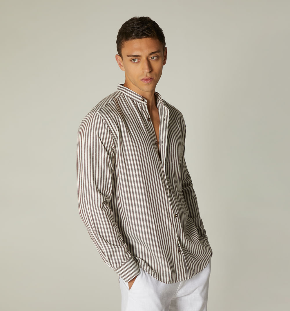 Camisa para hombre cuello nerú