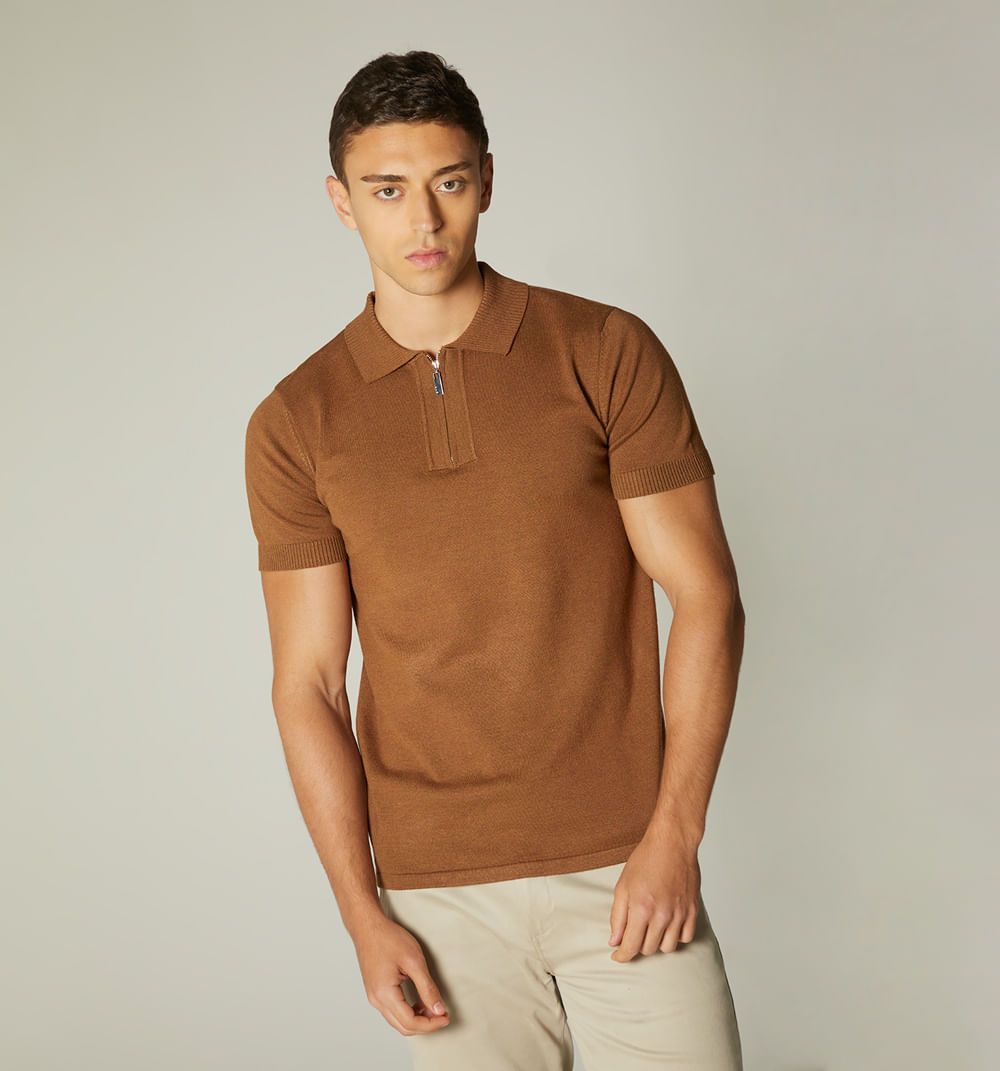 Polo para hombre tejido en rombos