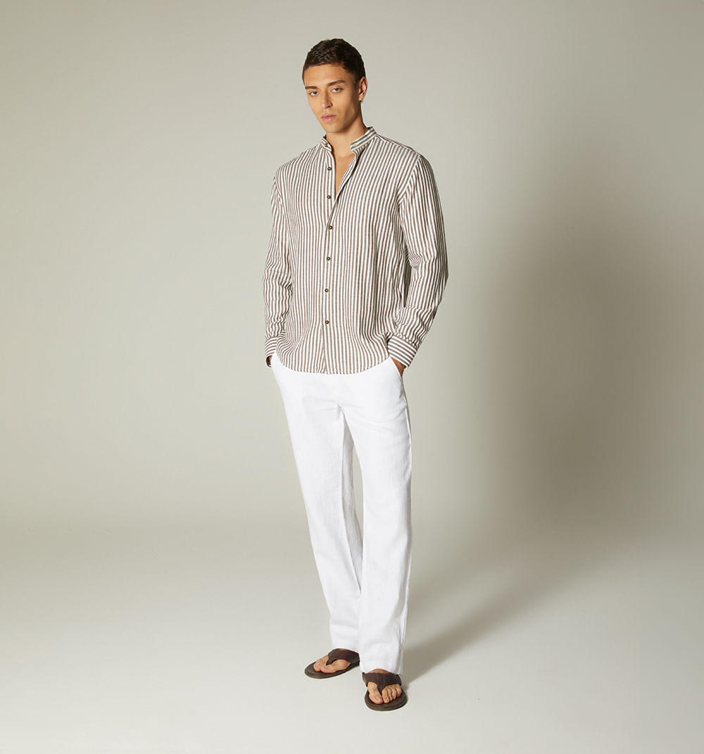 Pantalon jogger  en lino
