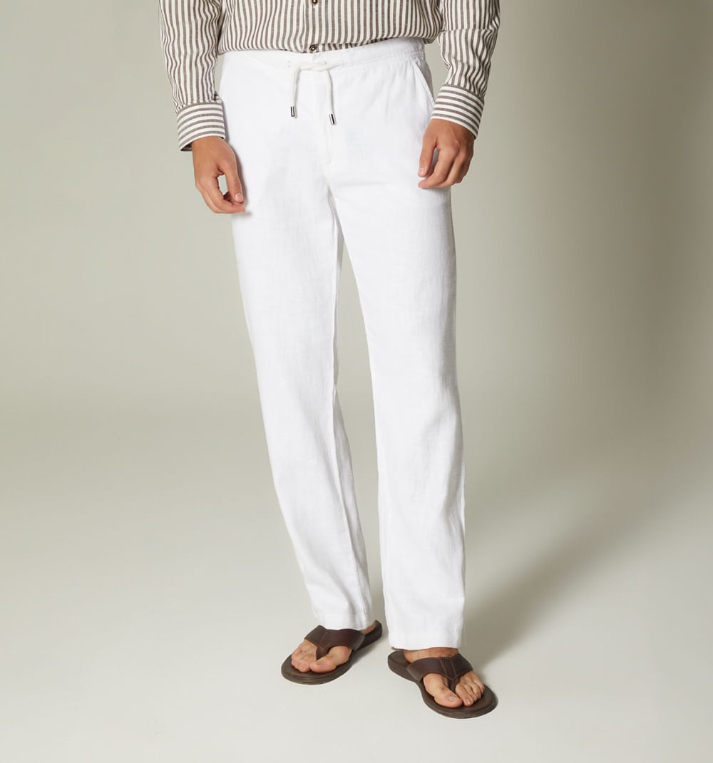 Pantalon jogger  en lino