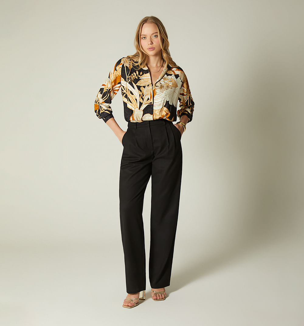 Pantalon tiro alto de prenses