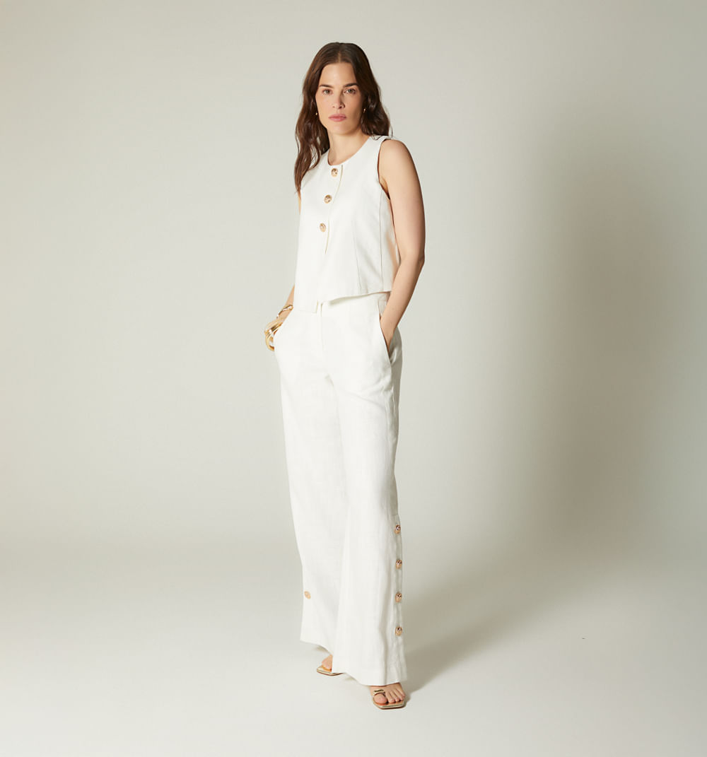 Conjunto pantalón abertura con botones b