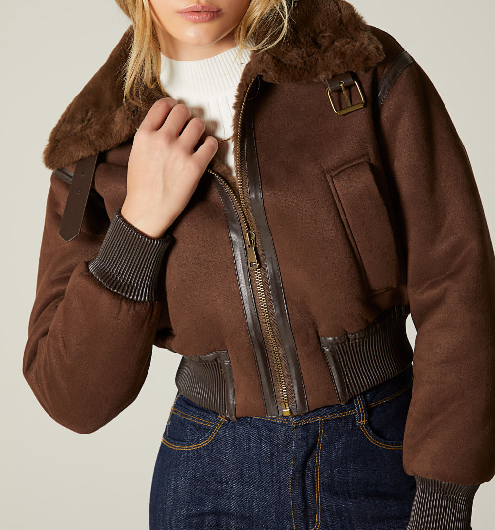 Chaqueta bomber con pelo interno