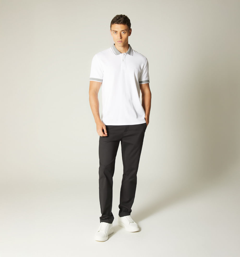Polo para hombre en contraste cuello y p