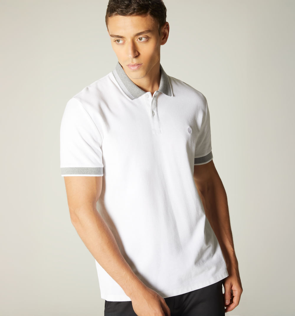 Polo para hombre en contraste cuello y p
