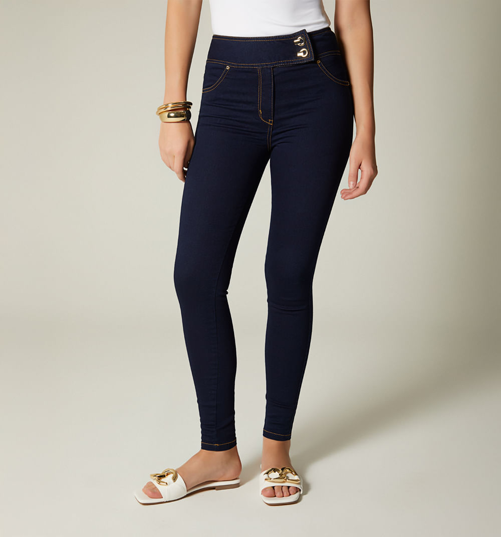 Jeggins tiro alto pretina cruzada para m