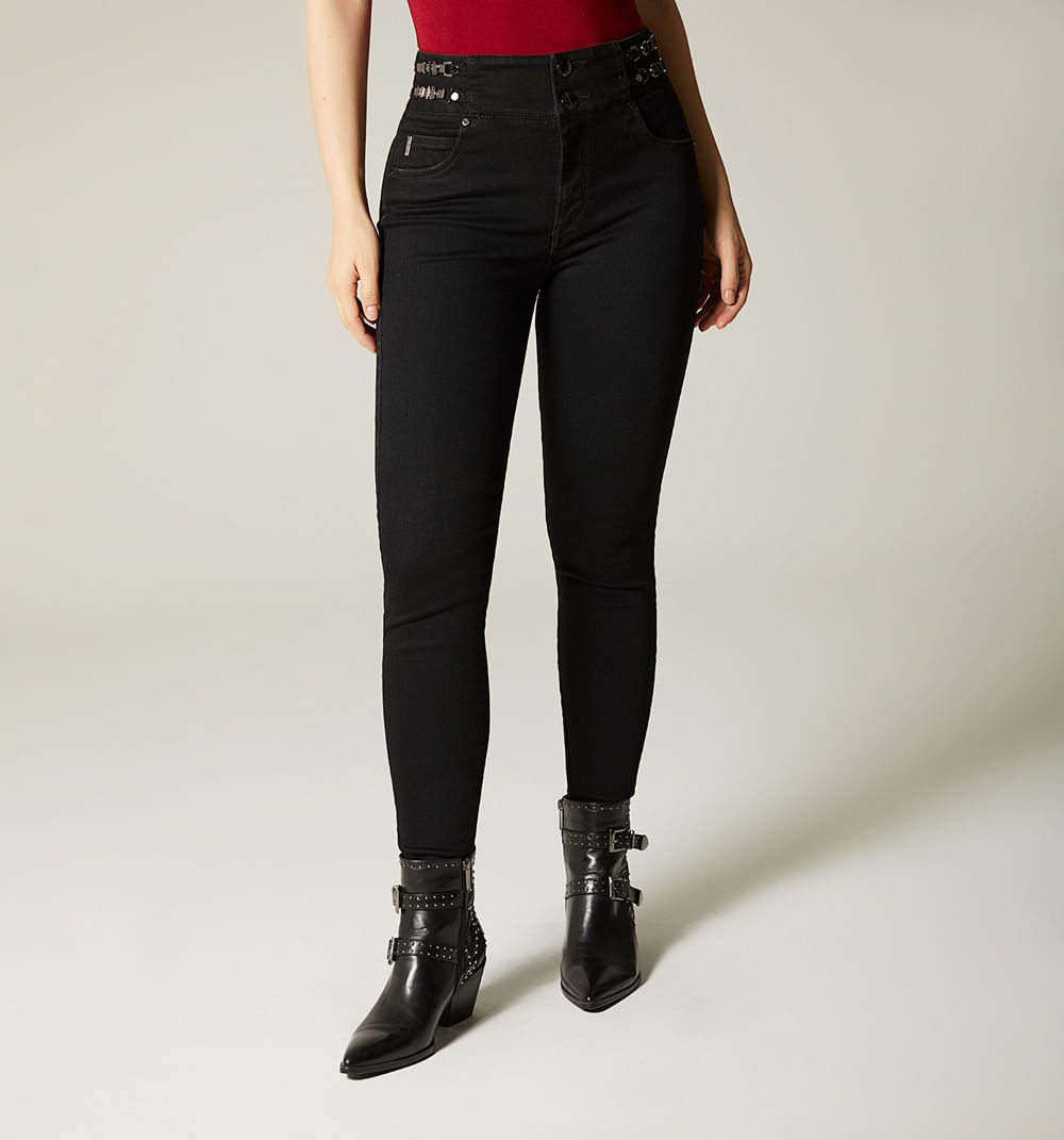 Jean ultraslim tiro alto con herrajes pa