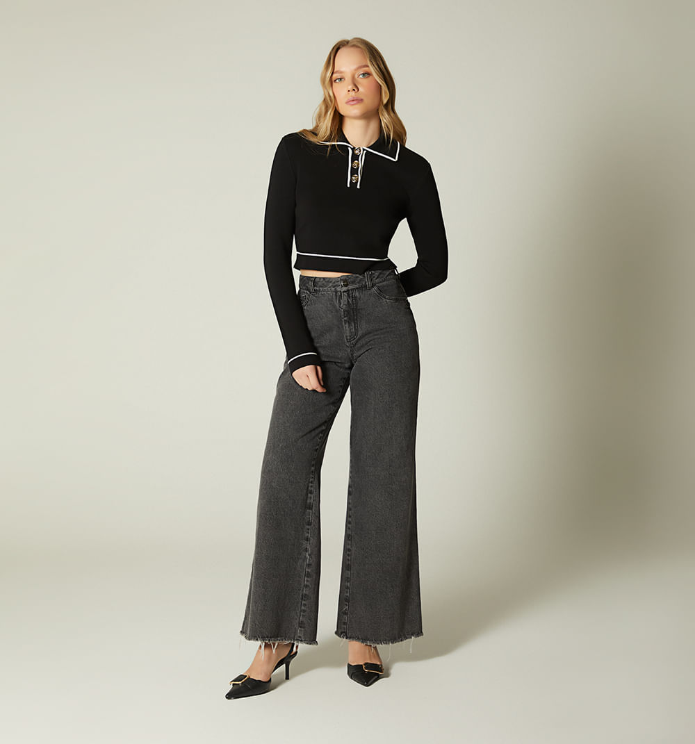 Buso manga larga tejida