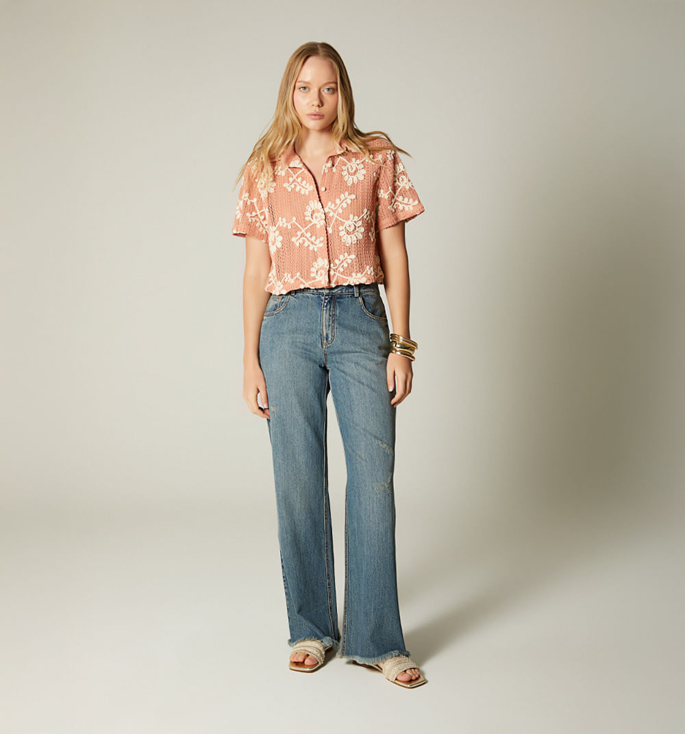 Blusa manga corta boxy