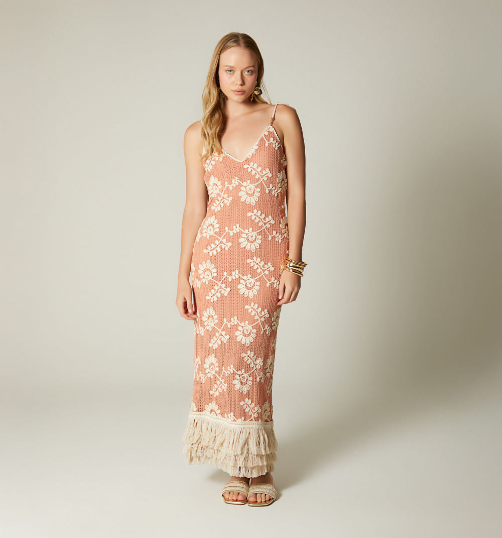 Vestido de tiras midi con insumos 10 coralvintage - Imagen principal