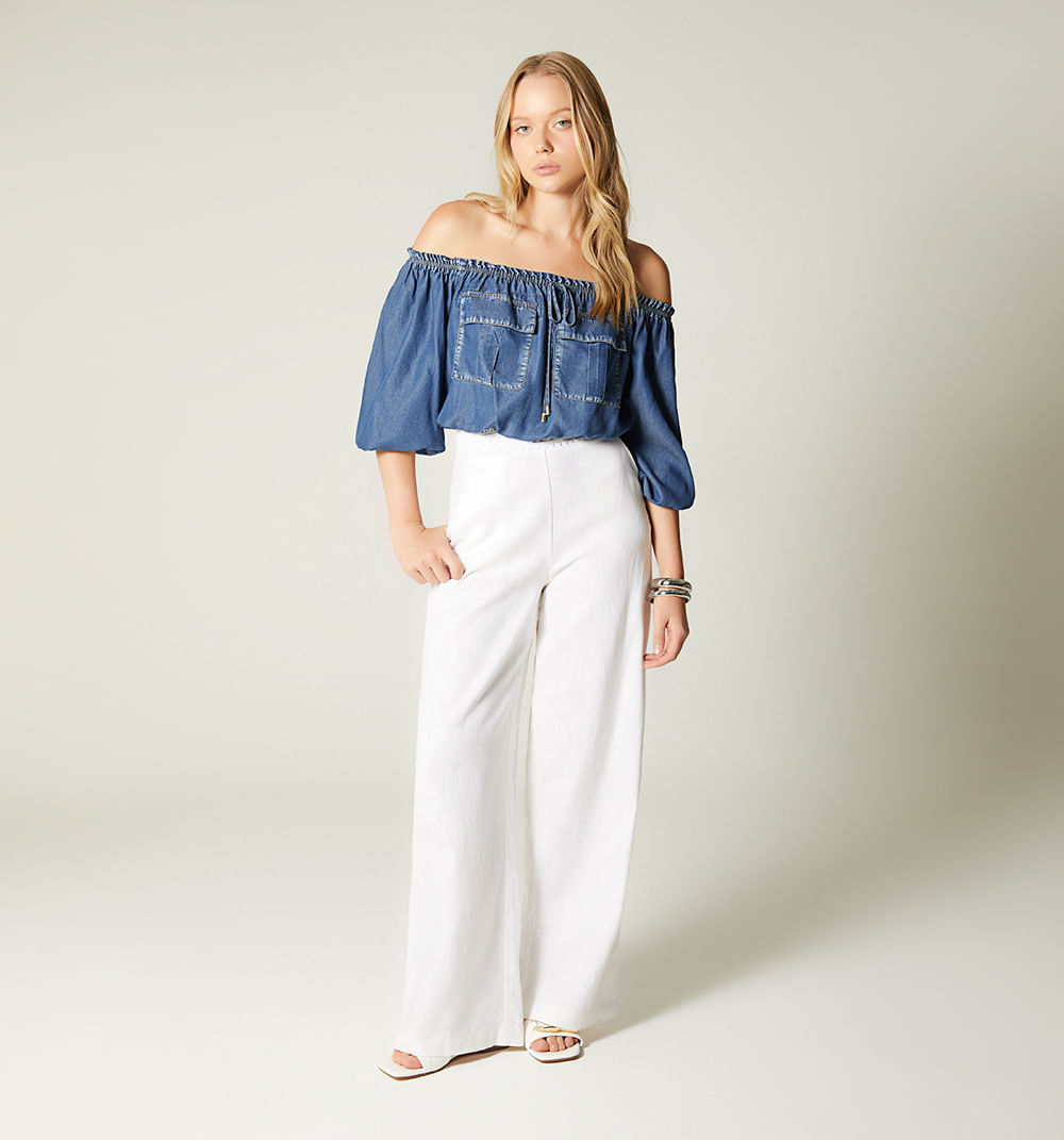 Pantalon cullote tiro super alto con ins