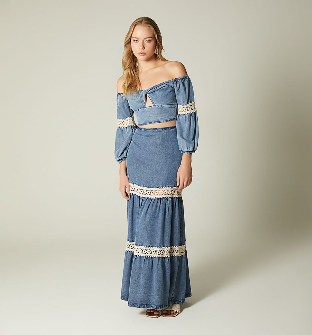 Blusa manga 3/4 romantica para mujer