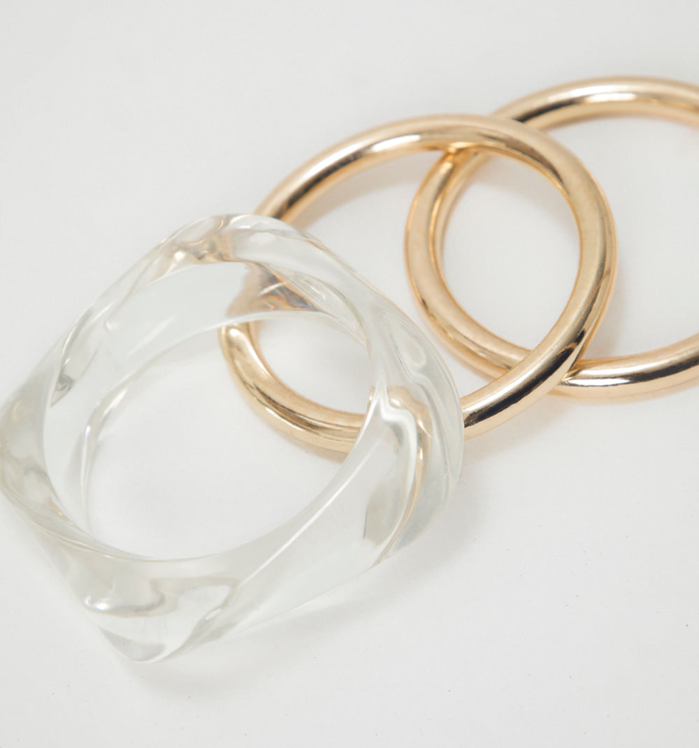 Pulsera resina  y metal set x4