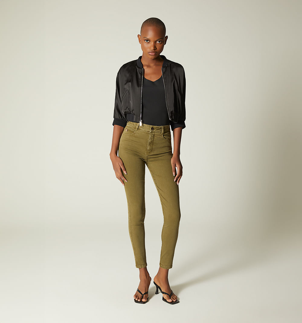 Jean ultraslim tiro alto color para muje