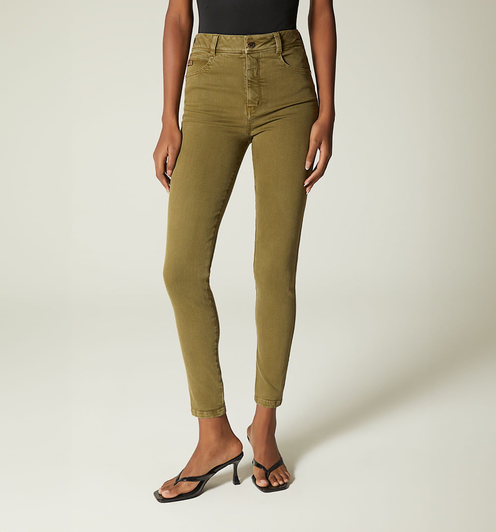 Jean ultraslim tiro alto color para muje