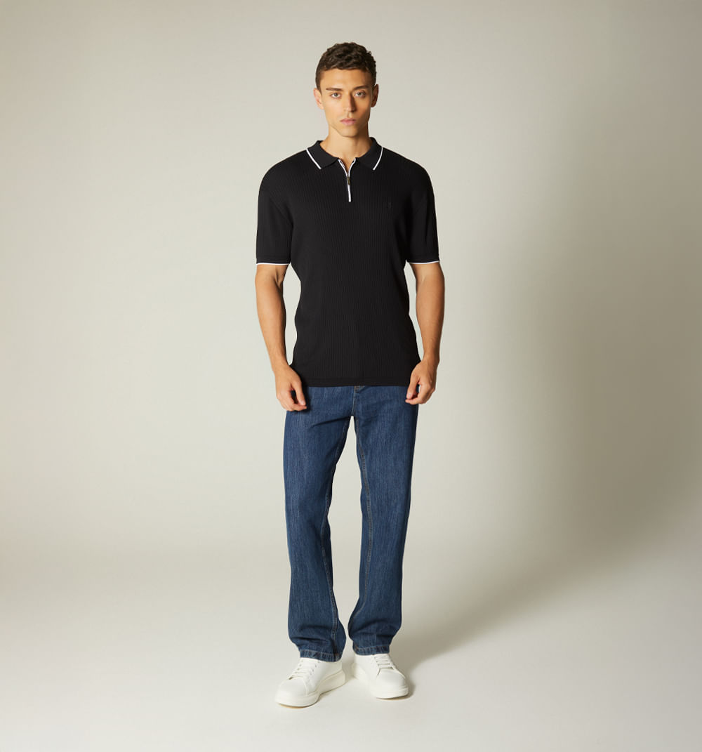 Polo tejido con canales para hombre