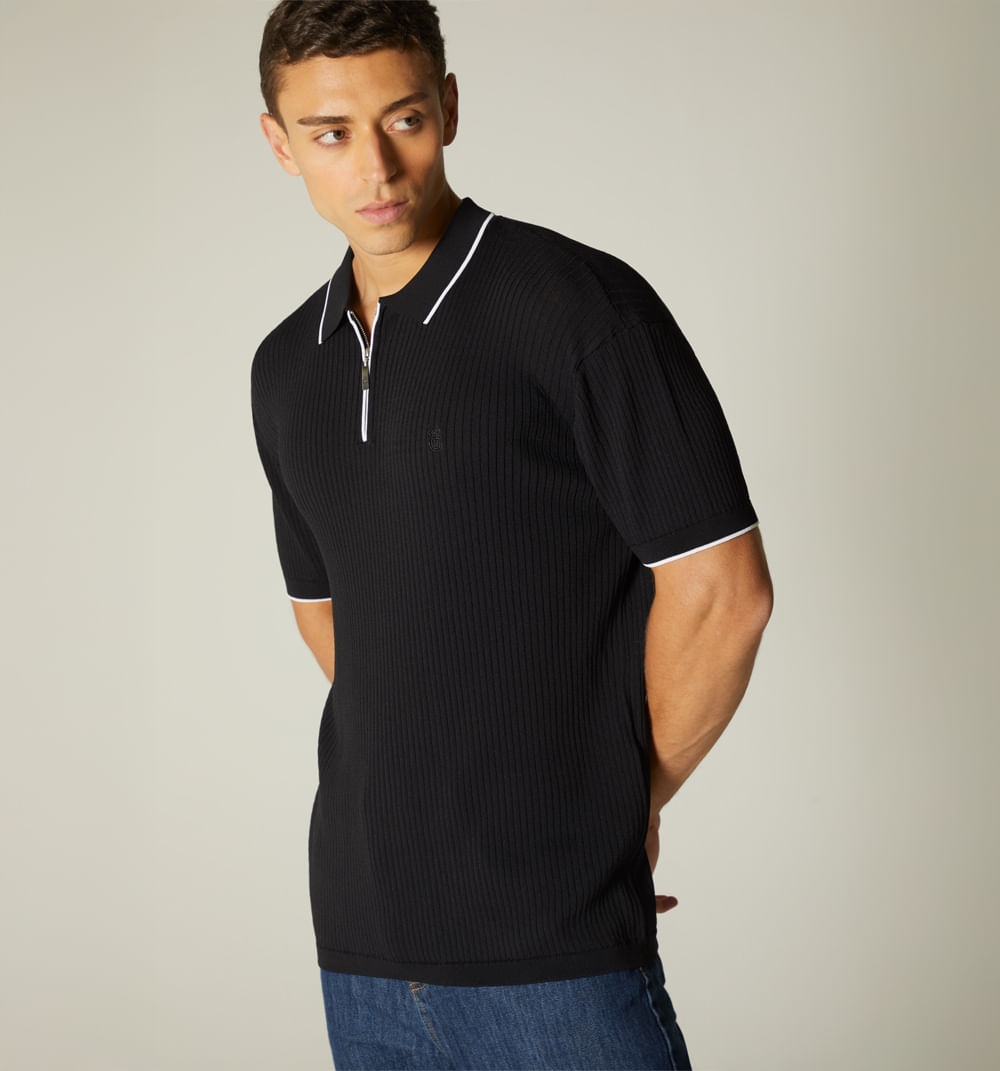 Polo tejido con canales para hombre