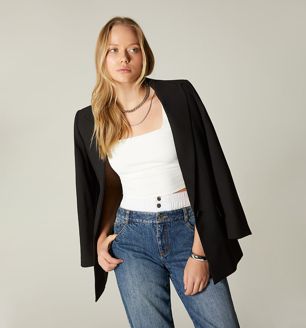 Blusa crop escote cuadrado