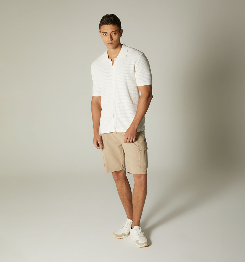 Camisa regular fit tejida para hombre con textura