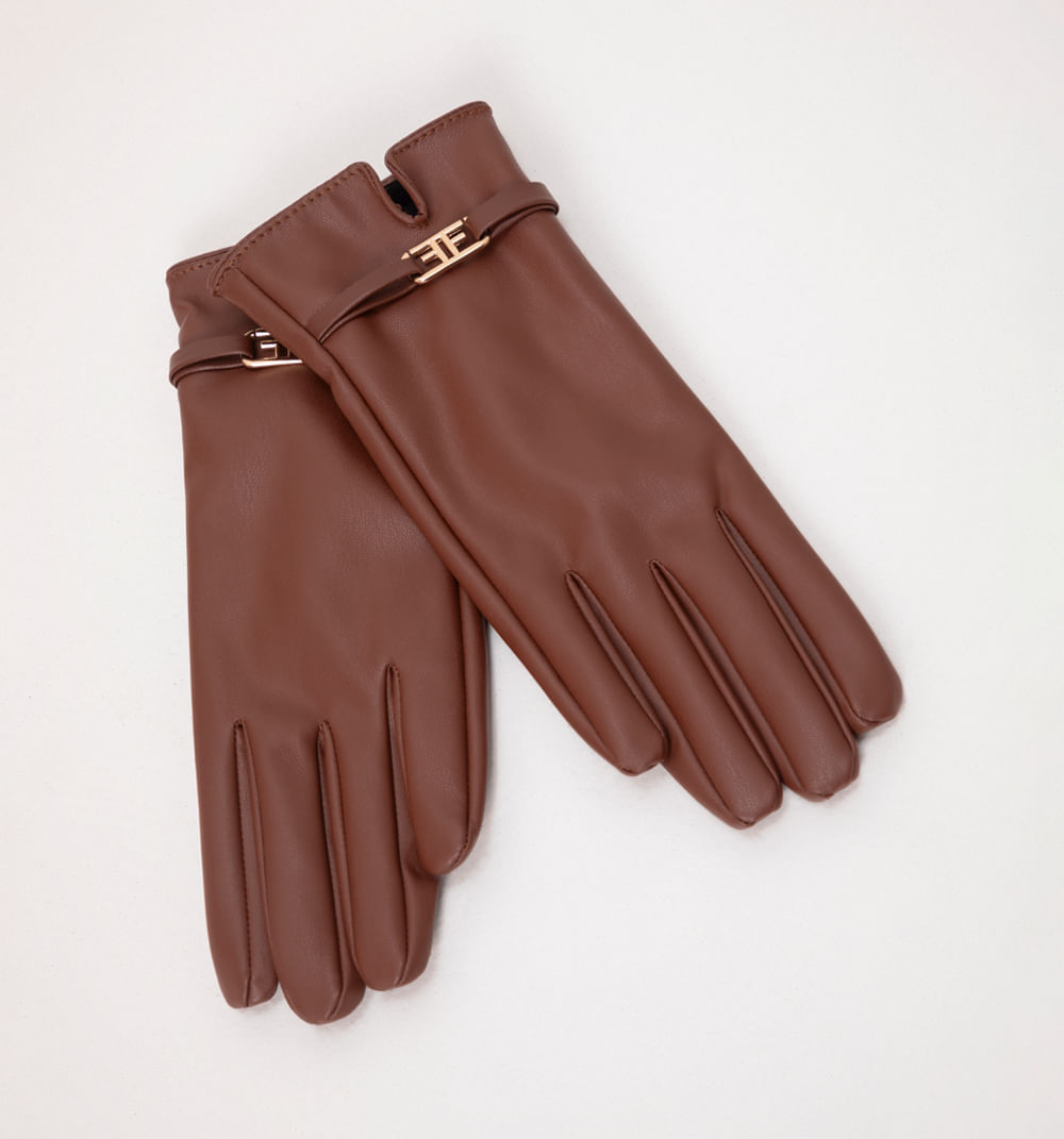 Guantes pu con detalle logo