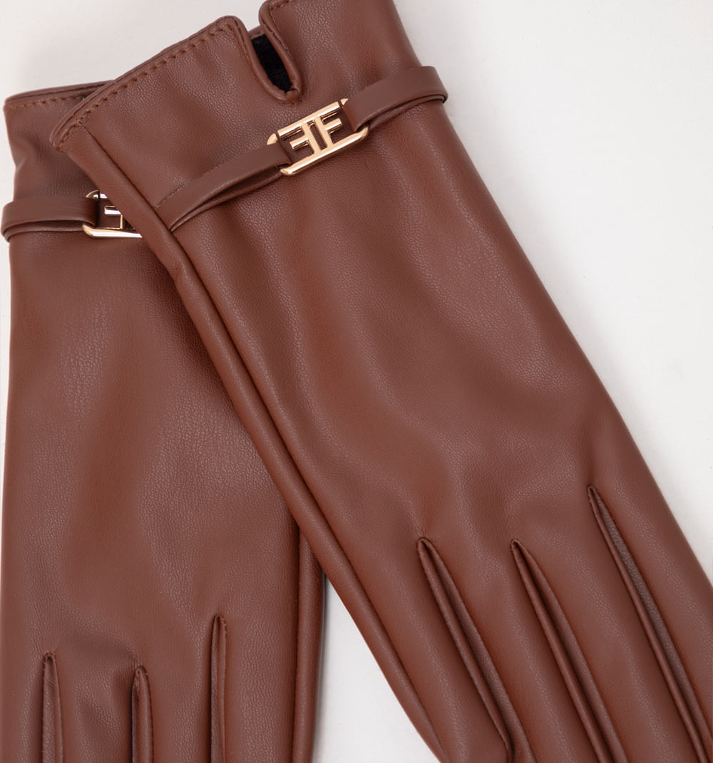 Guantes pu con detalle logo