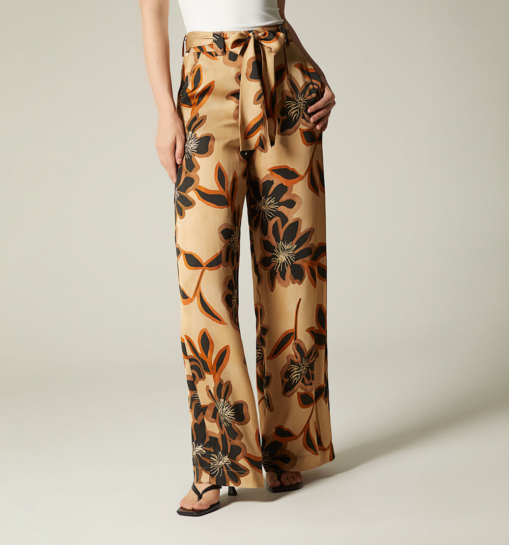 Pantalon tipo palazzo estampado