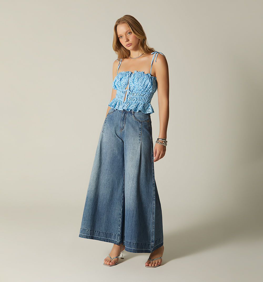 Jean palazo cropped con prense