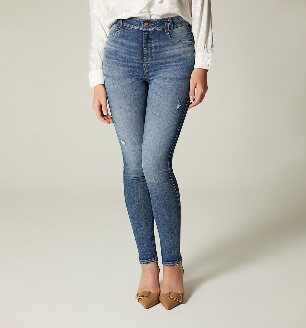 Jean skinny tiro super alto para mujer