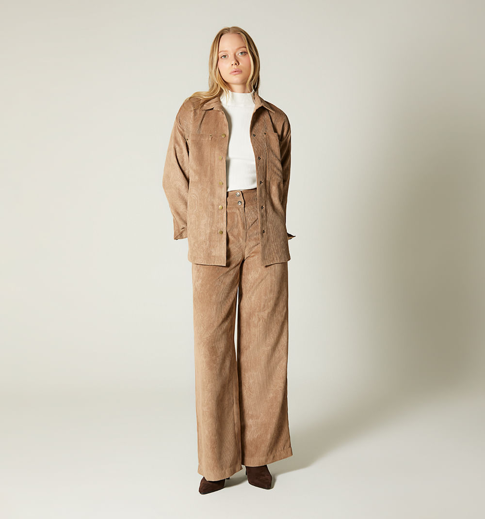 Pantalon palazzo tiro alto charretera pa