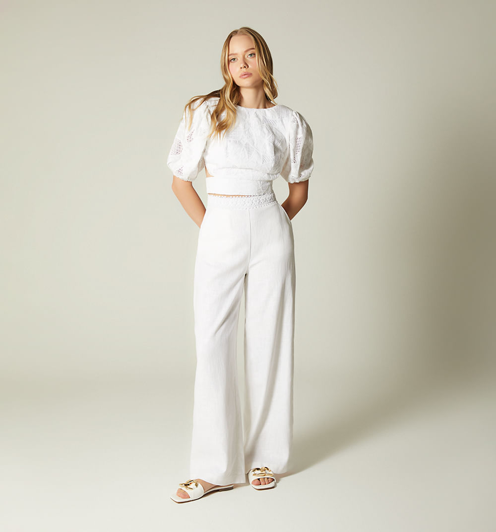 Blusa manga corta con amarre