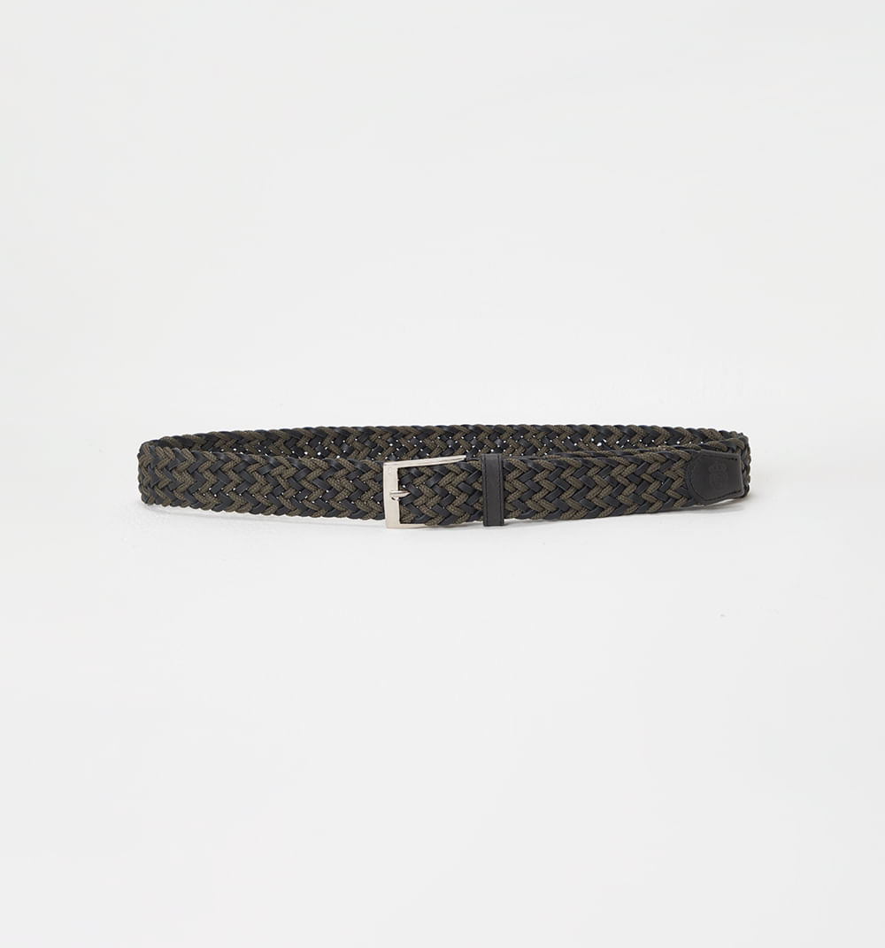 Cinturon  de cuero trenzado en combinaci