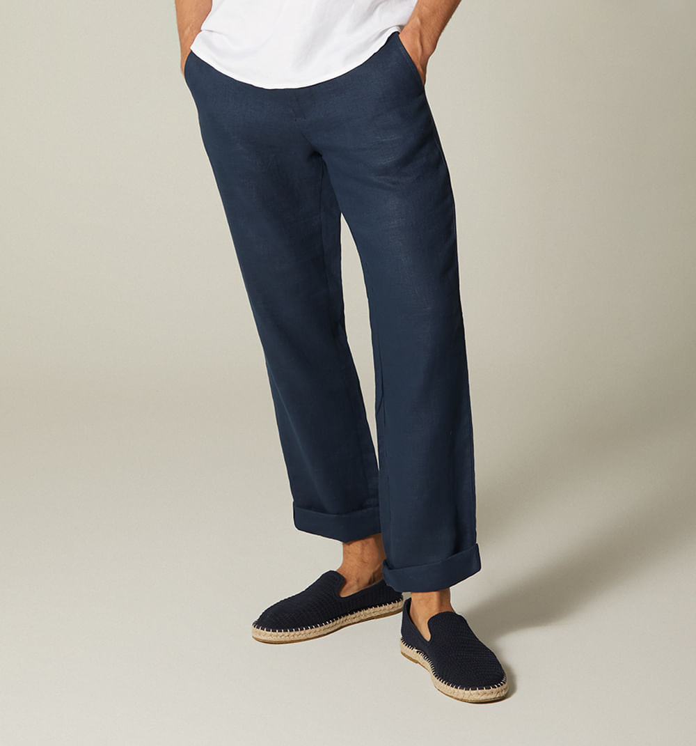 Pantalón para hombre tipo chino en lino
