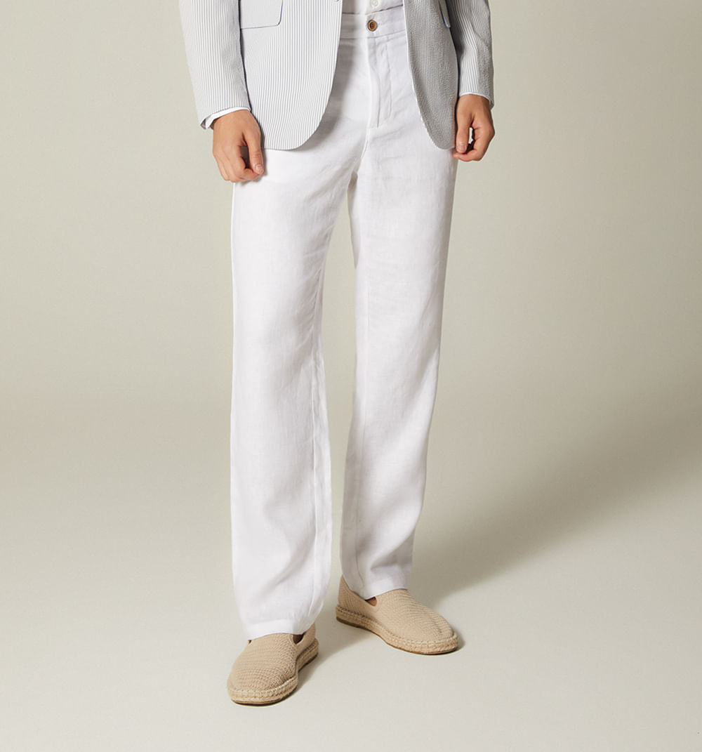 Pantalón para hombre tipo chino en lino