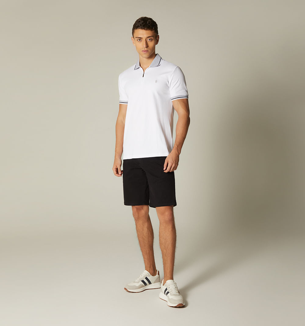 Polo para hombre con cuello en jaquard