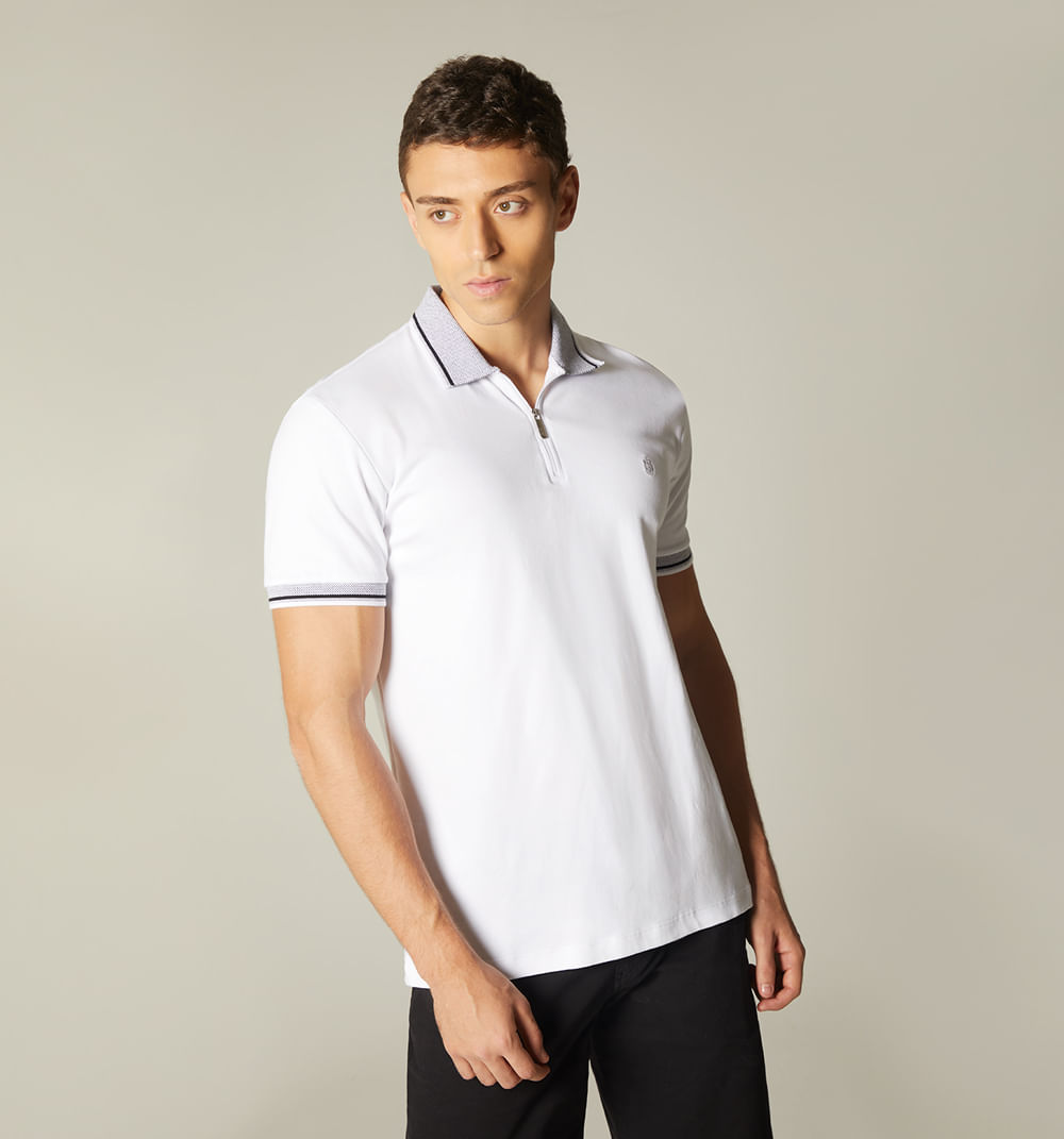 Polo para hombre con cuello en jaquard