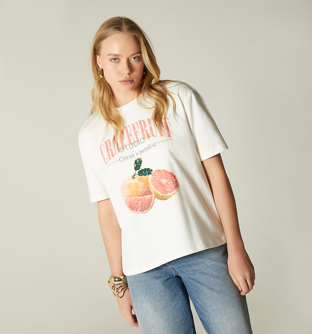 Camiseta  oversize print  toronja