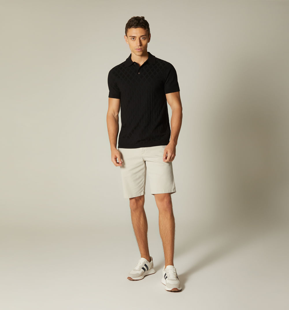 Polo para hombre con tejidos rombos