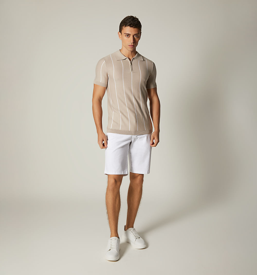 Polo para hombre tejida con cierre