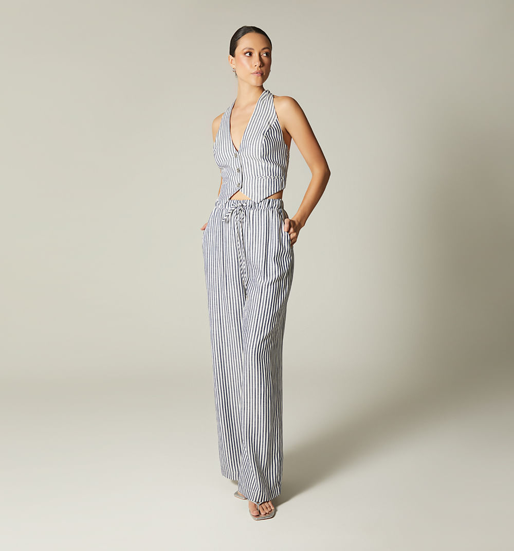 Pantalon tiro alto bota ancha