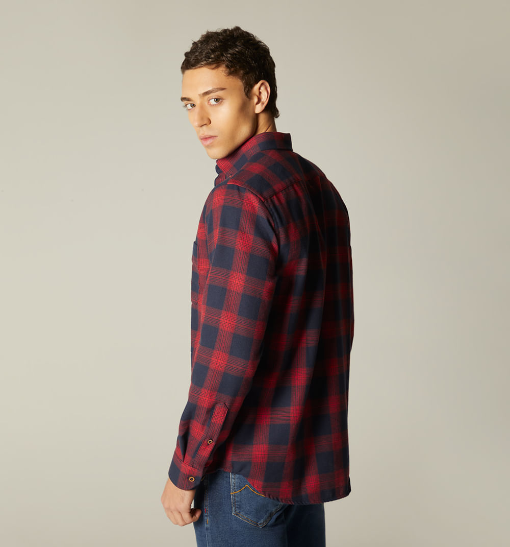 Camisa para hombre manga larga tipo leña