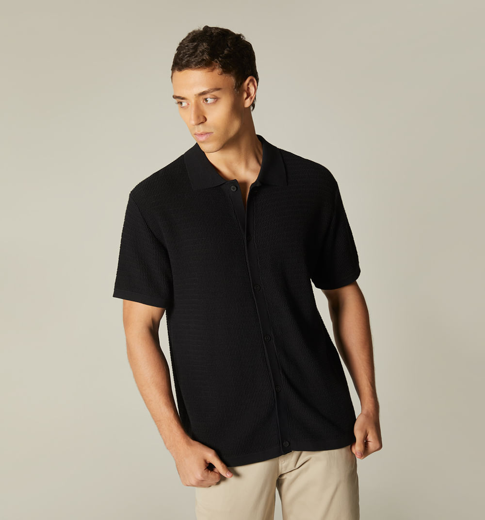 Camisa regular fit tejida para hombre co