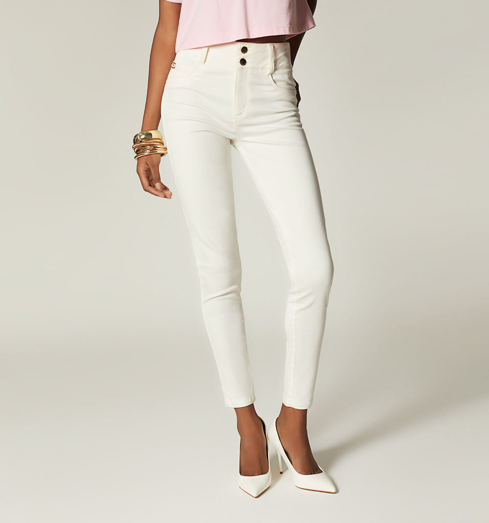 Jean ultraslim tiro alto cinco bolsillos