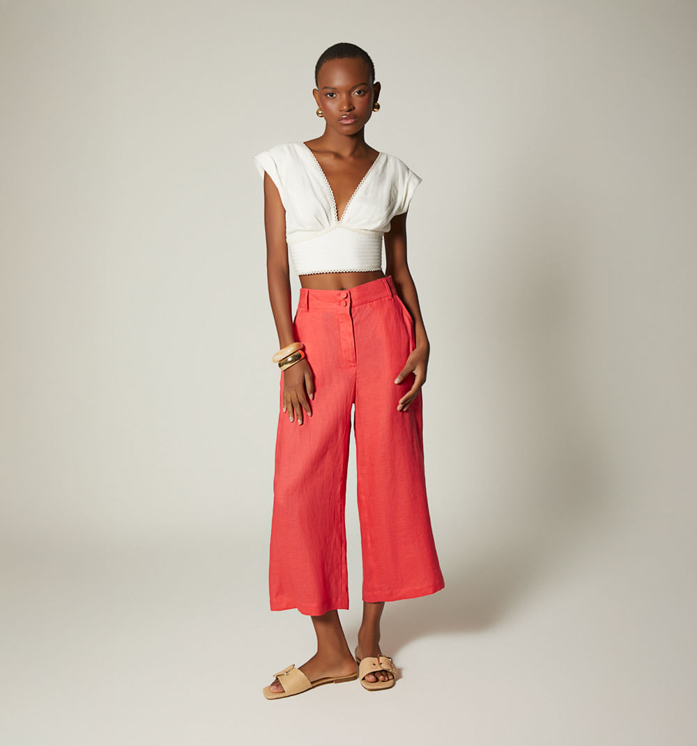 Pantalon tiro alto culotte