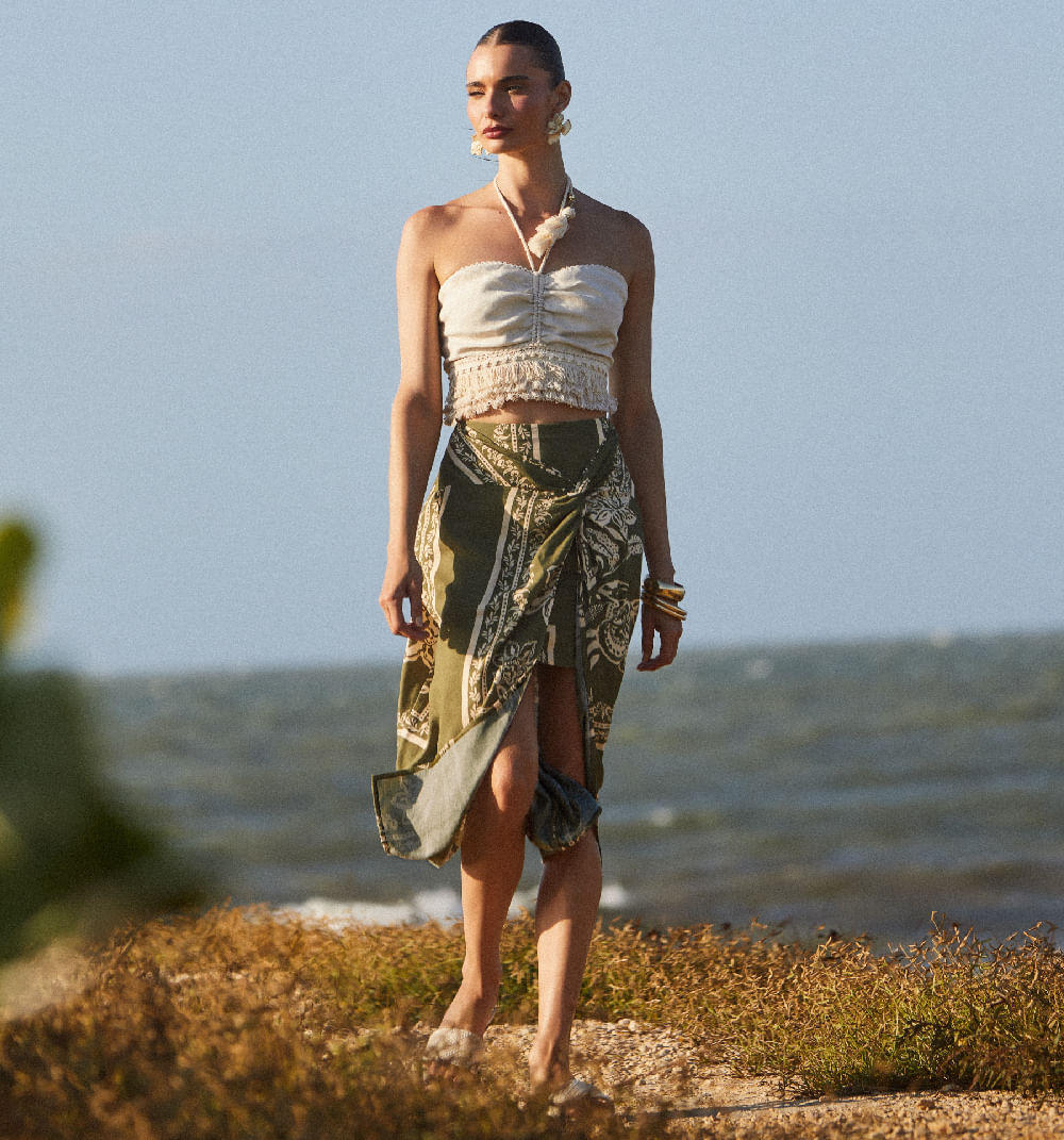 Falda midi wrap