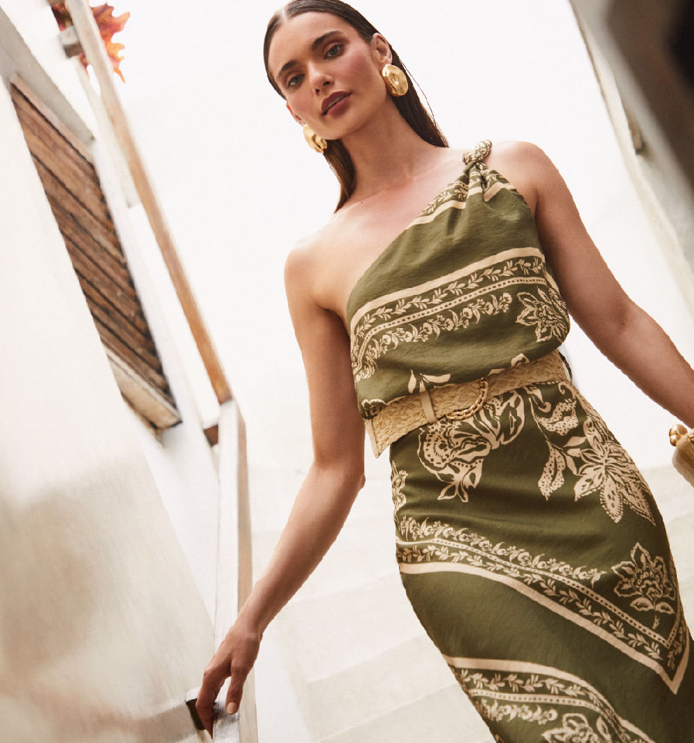 Vestido largo un solo hombro Ropa para mujer Tienda online