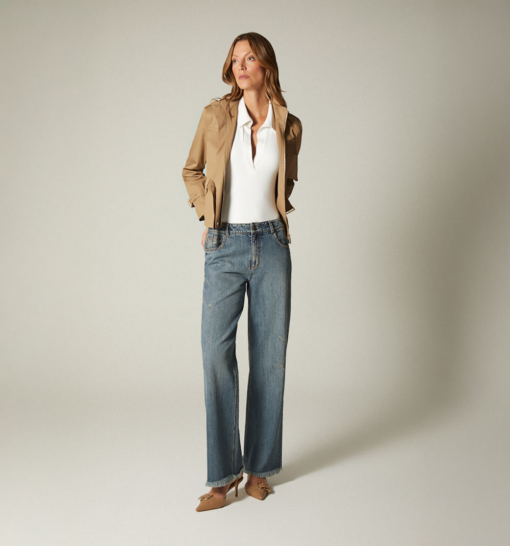 Body manga 3/4 con cuello